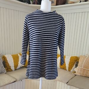 EUC Talbots Navy/White Sweater Size Large
